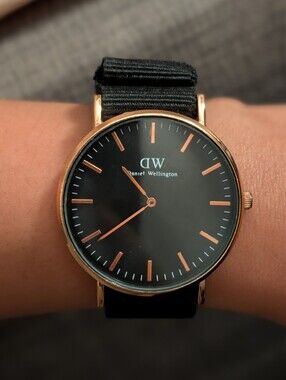 Daniel Wellington Rose Gold and Black Classic Watch